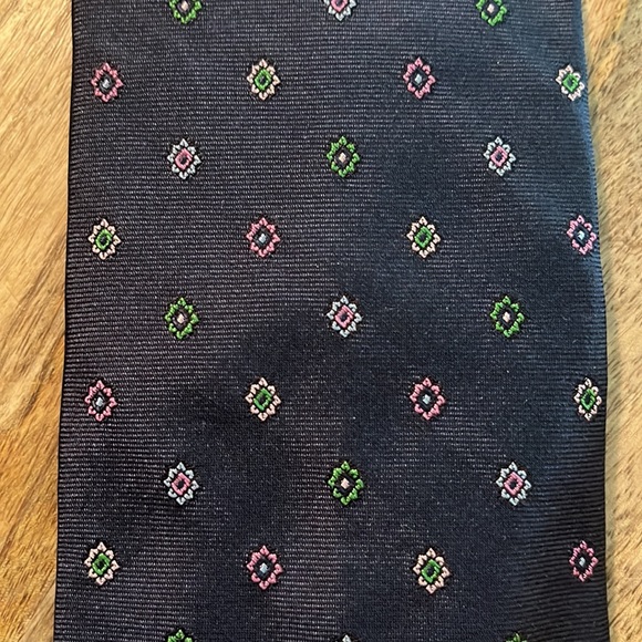 BROOKS BROTHERS Men silk Tie Graphic Rounds Floral Print Blue Multicolor $88 NEW - Picture 9 of 14
